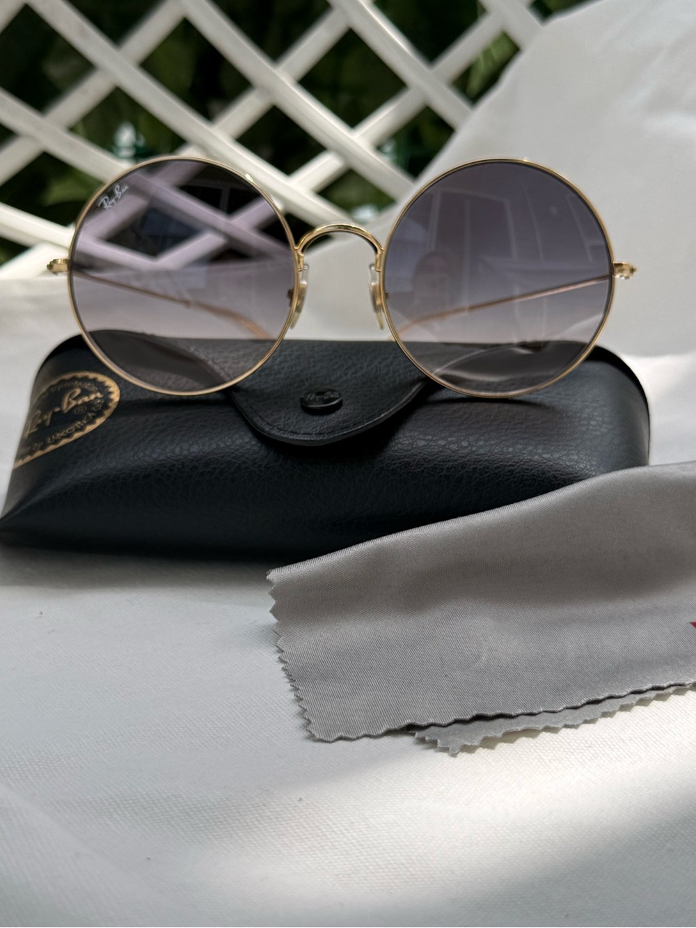 Ray-Ban RB3592 Gold Frame JaJo Sunglasses with Blue Gradient Lenses 55 20mm